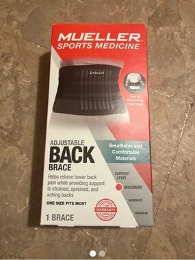 Mueller Black Adjustable Back Brace - Supportive Lumbar Belt